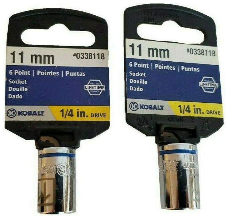 

Kobalt 1 4 Drive Shallow 6 Point Socket 11 mm 2 Pack