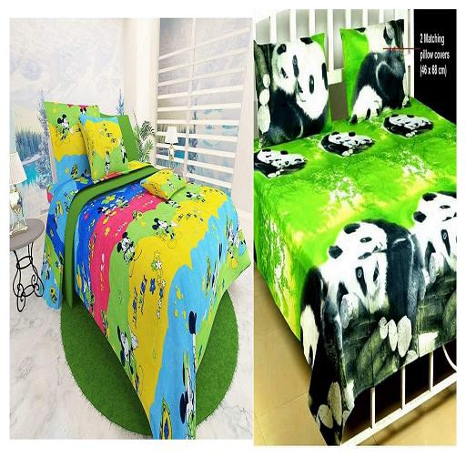 

Kohinoor Cotton Printed Double Size Bedsheet 150 TC ( 2 Bedsheet With 4 Pillow Covers Multi )