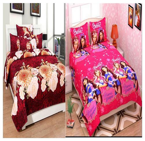 

Kohinoor Cotton Printed Double Size Bedsheet 120 TC ( 2 Bedsheet With 4 Pillow Covers Multi )