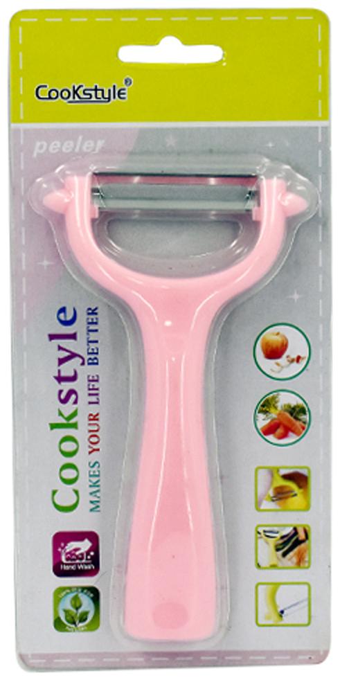 

Kookee Cookstyle High Quality Premium Peeler With Handle Stainless Steel Blade Pink (Pack of 1)