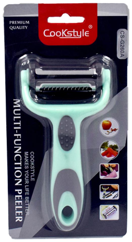 

Kookee Cookstyle Fruit Vegetable Peeler 3in1 Multi Function Rotational Stainless Steel Blade - Sea Green