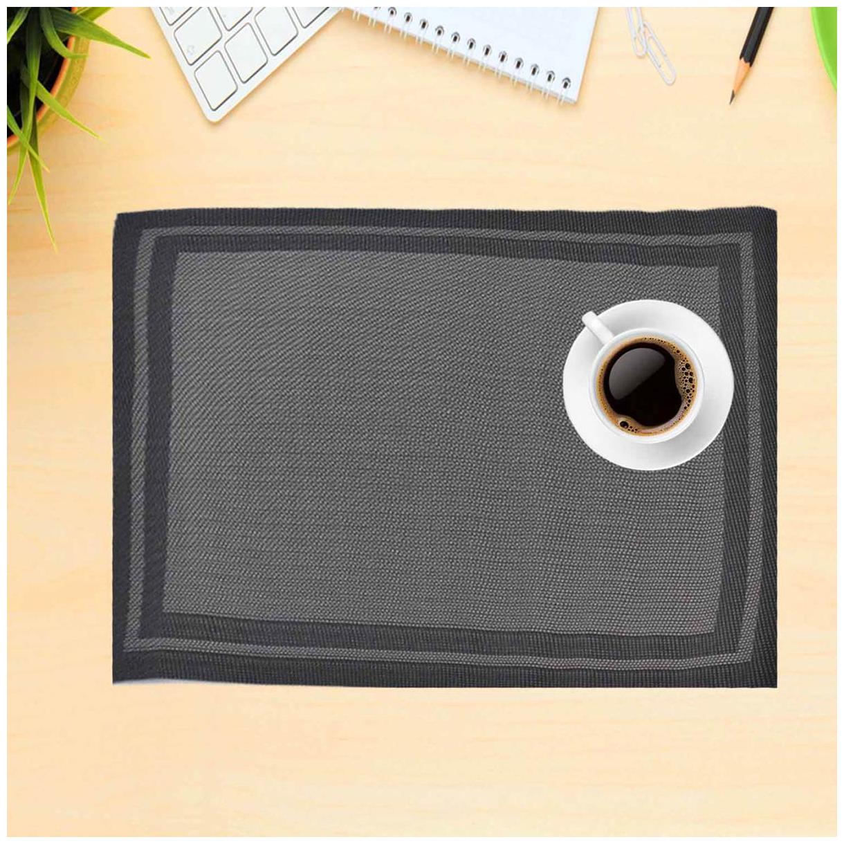 

Kookee Dining Table Placemat 6 Pieces - Black Grey