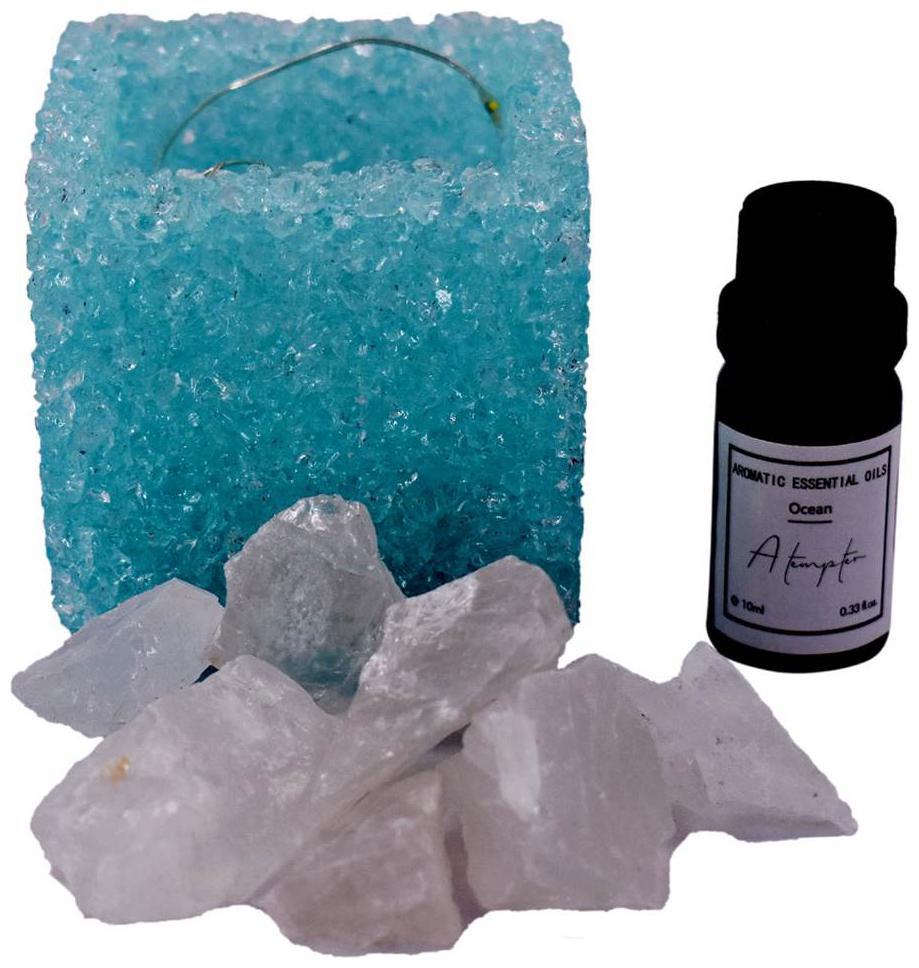 

Kookee Natural Crystal Aromatherapy Essential Oil with Electric Diffuser Blue