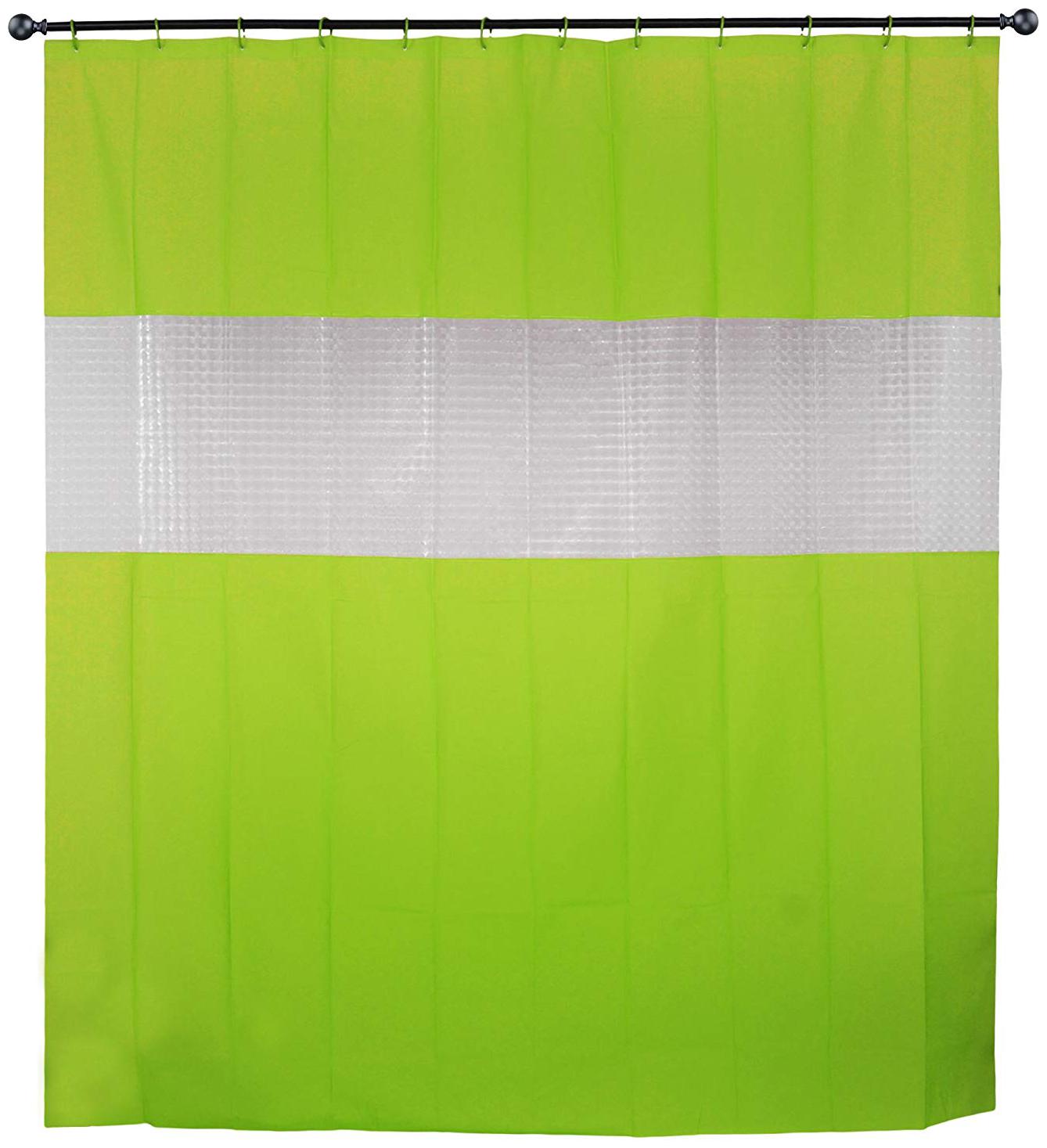 

Kookee PVC Window Semi Transparent Green Shower Curtain ( Rod Pocket Closure Solid )