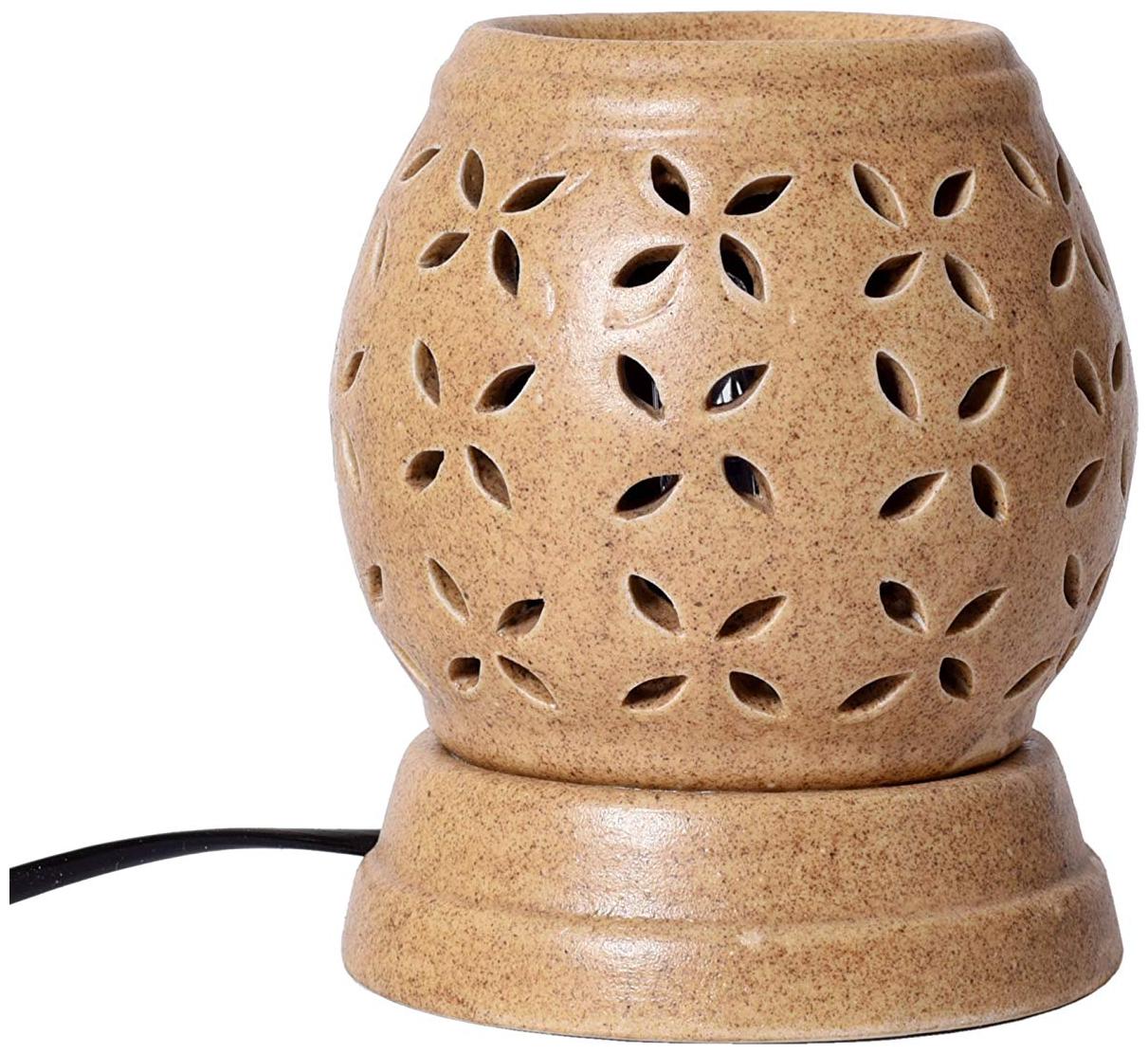 

Kraftmania Ceramic Oil Aroma Burner Night Lamp Electric Plug in Wax Melter Air Fragrance and Aroma Diffuser for Home Office and Spa Size