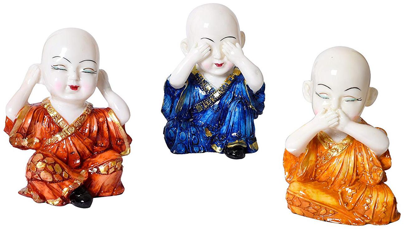 

Kraftmania Decorative Cute Baby Buddha Small Buddha Idols Monk Showpiece Figurine Statue for Home De corGift