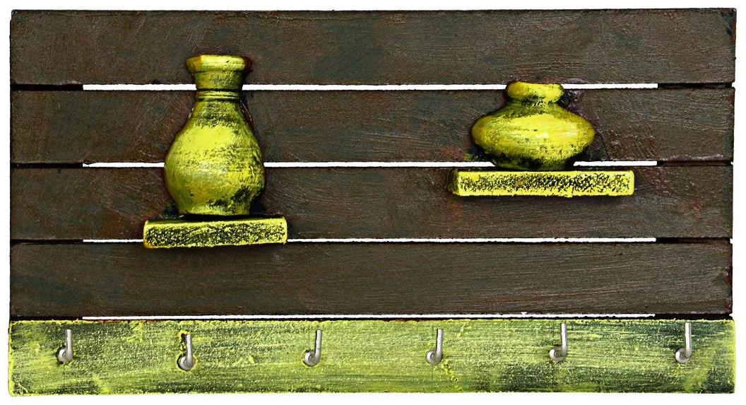 

Kraftmania Finely Crafted Wooden Handmade Wall Mounted Flower Vase Design Key Holder