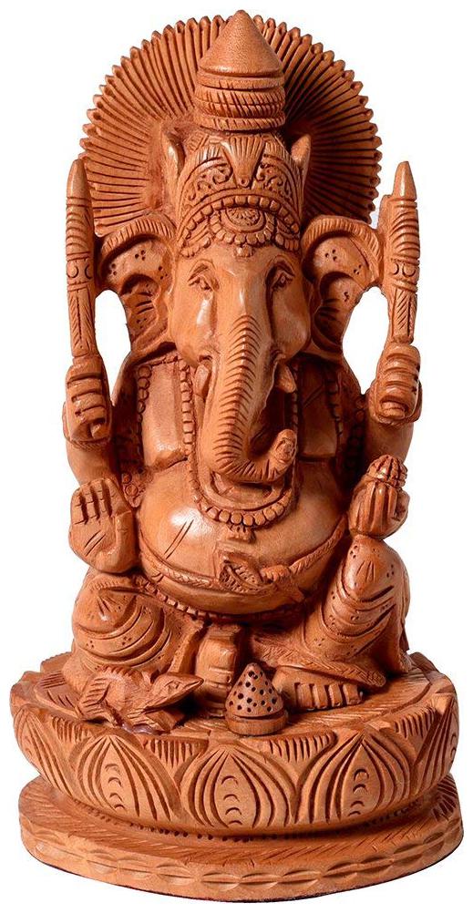 

Kraftmania Handicraft Wooden Ganpathi Ji Statue Home Decor Decorative Showpiece