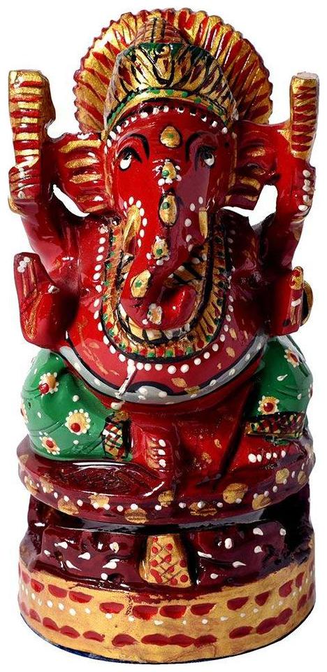 

Kraftmania Handicraft Wooden Ganesh Ji Statue Home Decor Decorative Showpiece