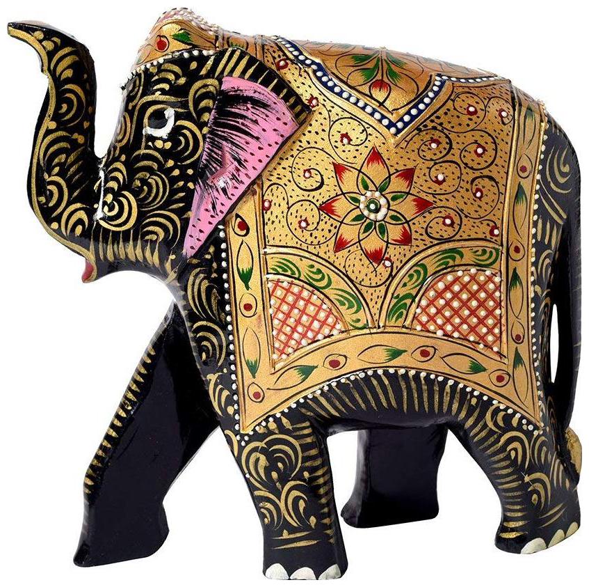 

Kraftmania Handicraft Wooden Elephant Statue Home Decor Decorative Showpiece