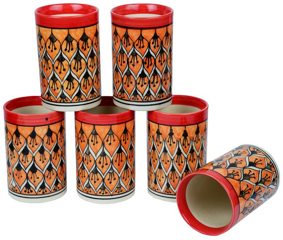 

Kraftmania Multi Color Ceramic Glass ( Sat of 6 ) Set of 6