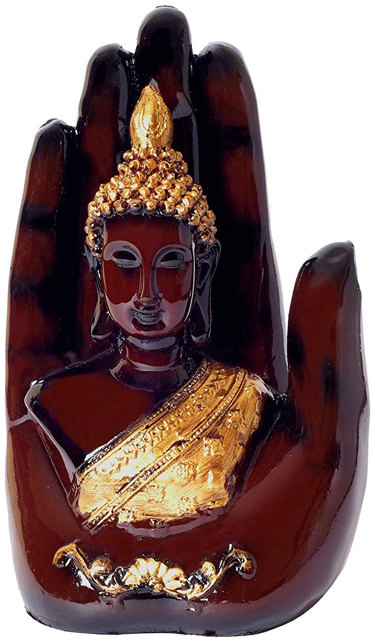 

Kraftmania Palm Buddha Showpiece Best for Home Offices Buddha