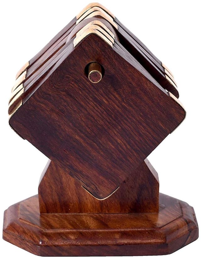 Kraftmania Wooden Antique Hanging Stand Coffee & Tea Coaster Set for Home Decor Kitchen