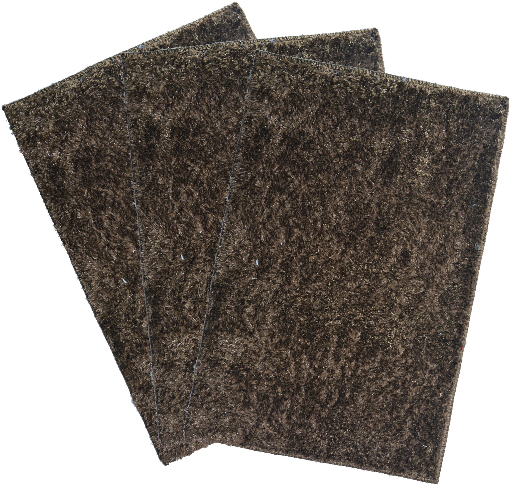 

Krazy Decor Microfiber Shaggy Velvet Super Smooth Anti-Skid Rubber Back Door Mat Rug for Home Pack of 3