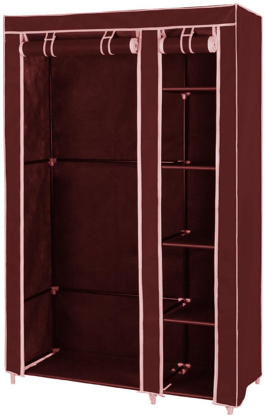 

KridhaCart Collapsible Wardrobe and Rack (Finish Color - Maroon)