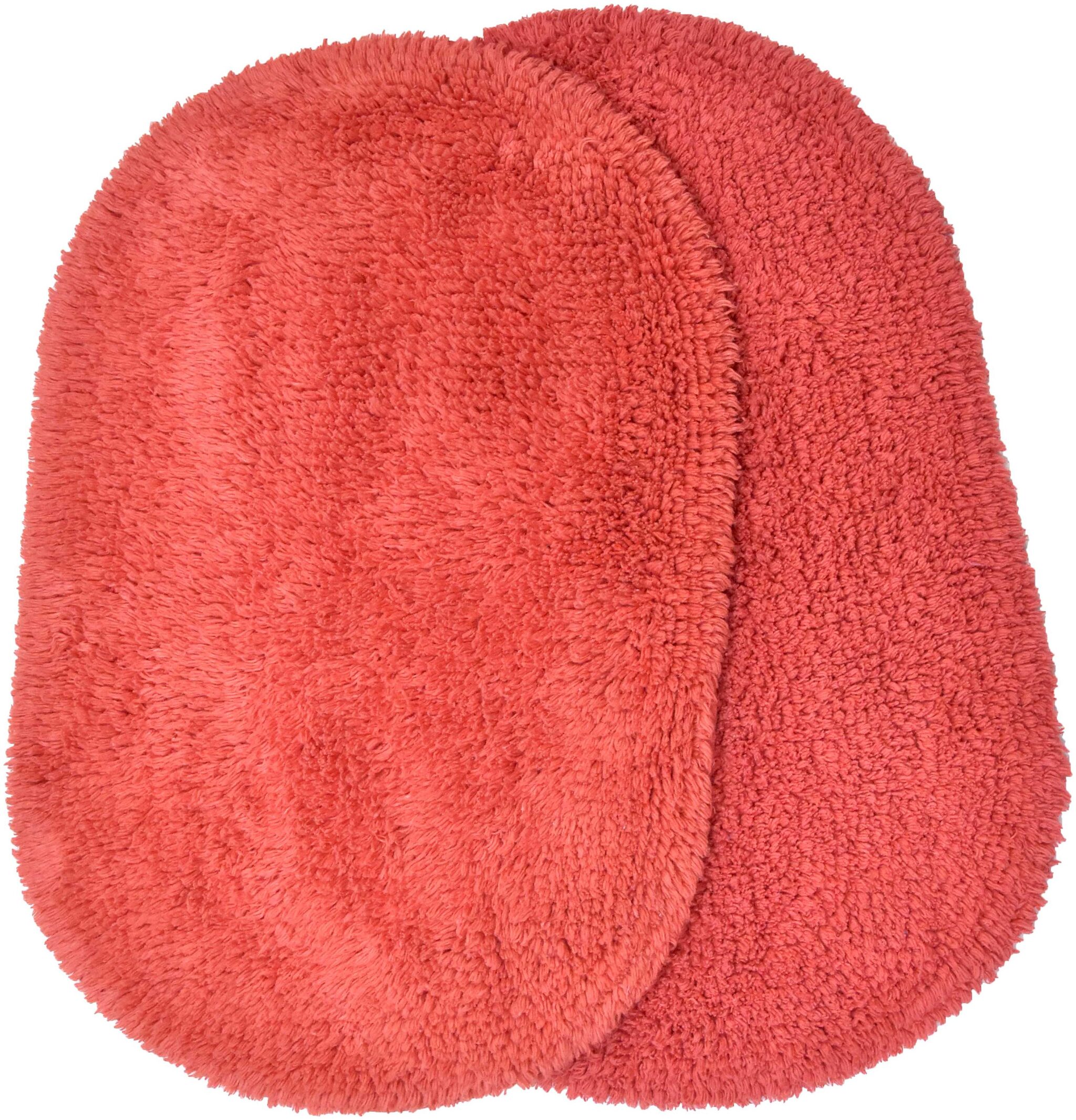 

Kridhay Natura Life Oval Cotton Bathmat 100 Machine Washable and Super Soft bathmat 2pcs Set- 40 X 60 cm Orange