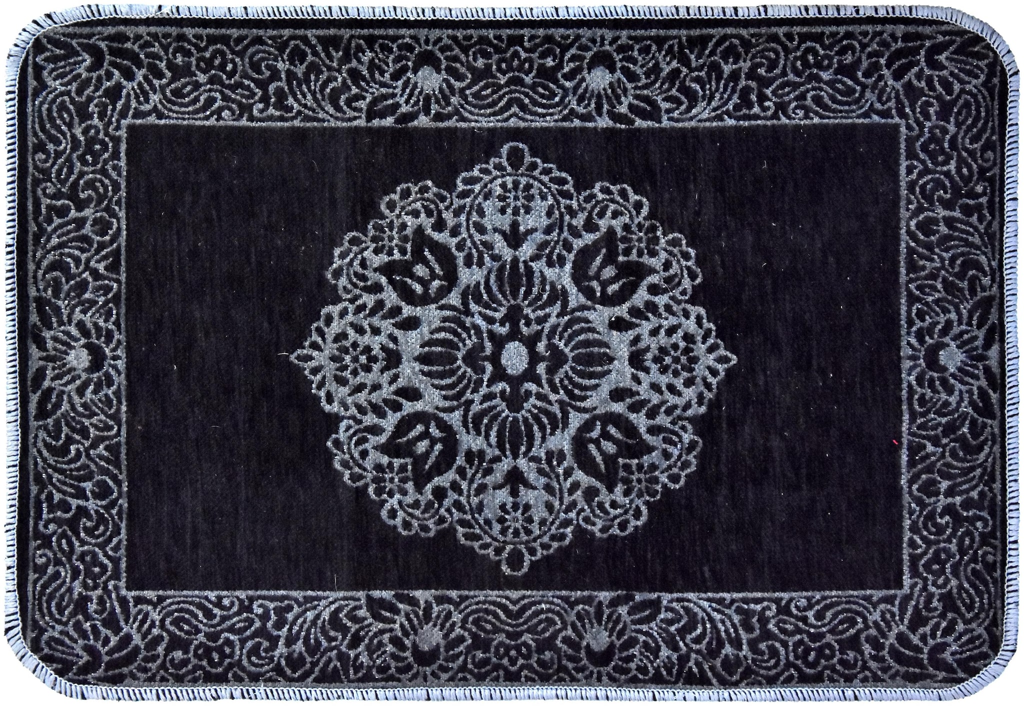 

Kridhay Natura Life Designer Door Mat with Anti Skid Backing (40X60 cms Black)