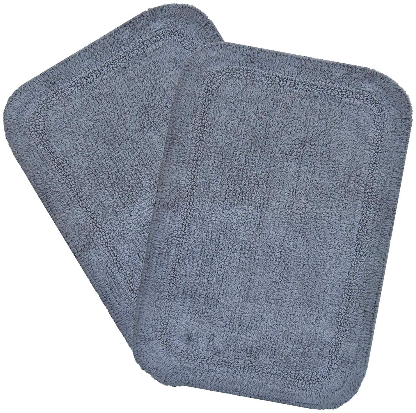 

Kridhay Natura Life Reversible Bathmat Set 100 Machine Washable and Super Soft bathmat (40 X 60 cms Set of 2 pcs Charcoal Charcoal)