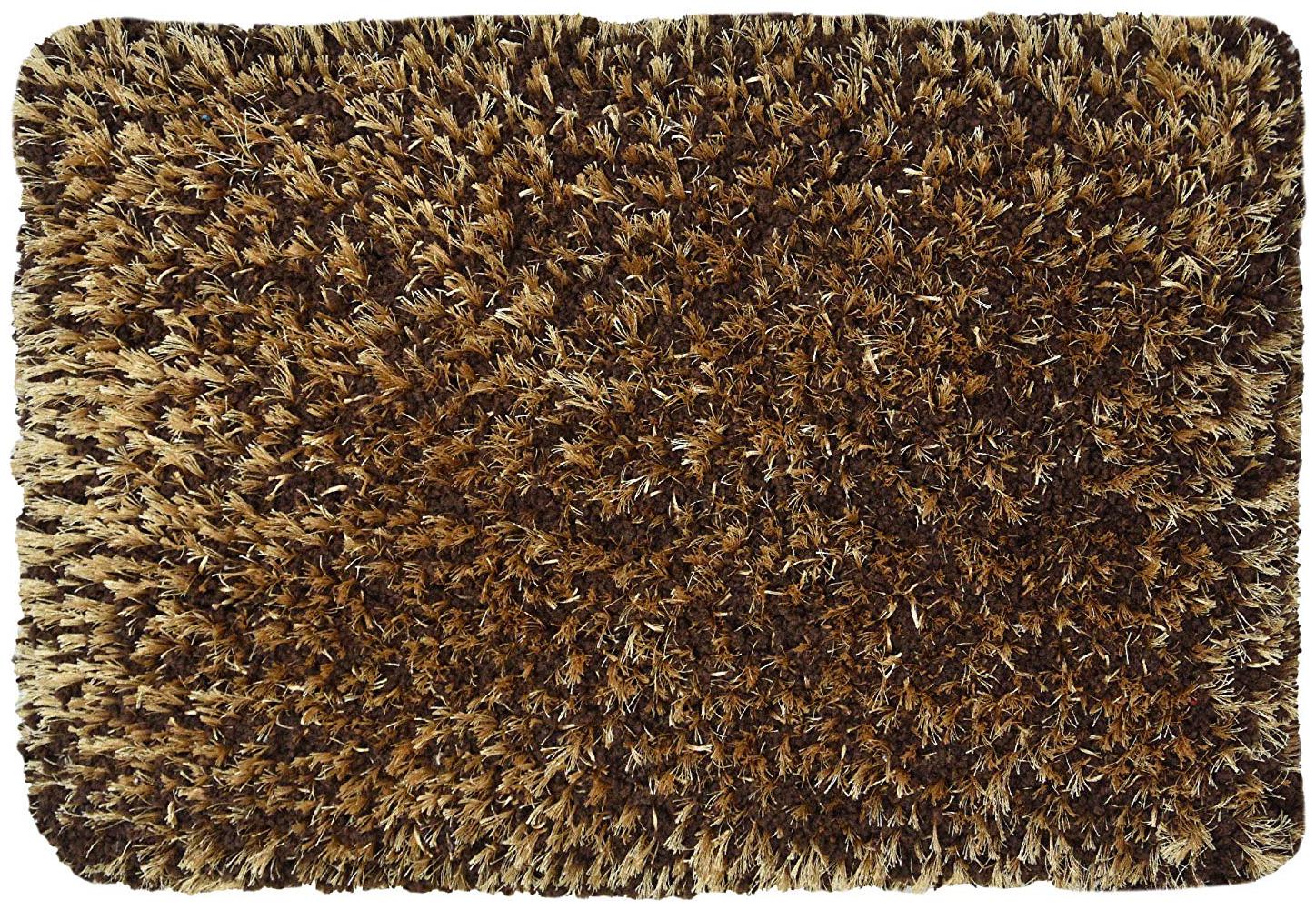 

Kridhay Natura Life Micro Poly Shag Double Shade 100 Machine Washable Super Soft Bathmat and Anti Skid Bathmat (Chocolate and Brown)