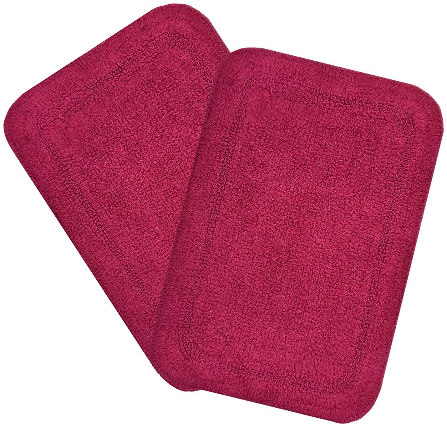 

Kridhay Natura Life Reversible Bathmat Set 100 Machine Washable and Super Soft bathmat (40 X 60 cms Set of 2 pcs Maroon Maroon)