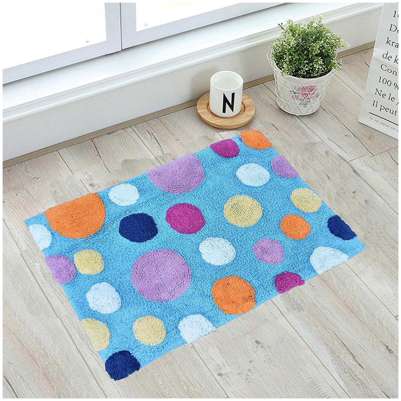 

Kridhay Natura Life Cotton Soft Bath Mat (Blue 20x30inch)