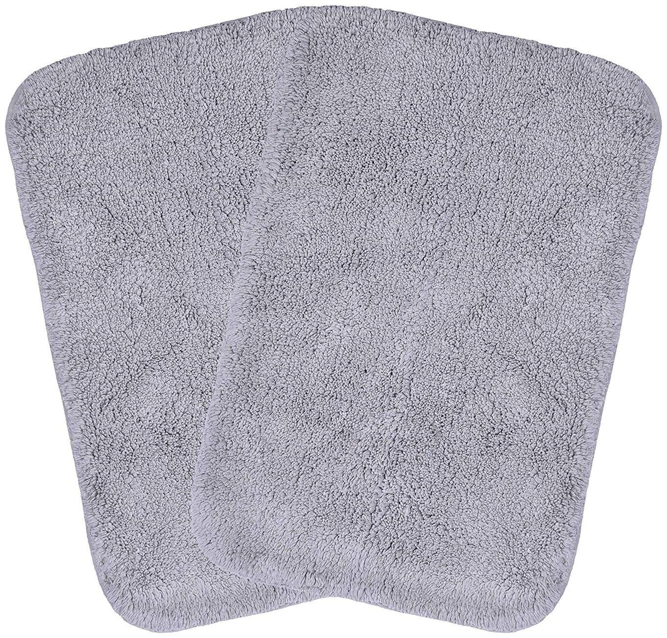 

Kridhay Natura Life Rubber Back Bathmats 100 Machine Washable Soft and Anti Skid bathmat Set of 2pcs- 40X60 cm (Grey)