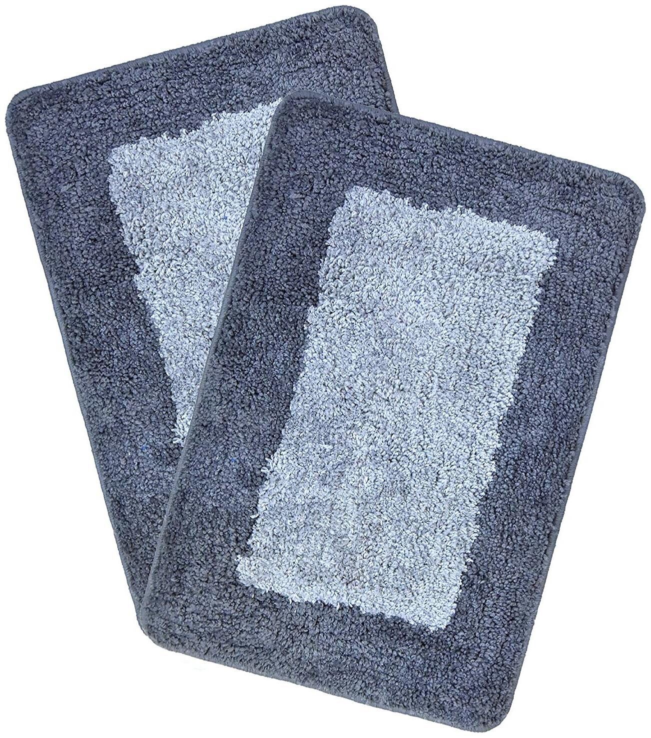 

Kridhay Natura Life Micro Border Bathmat 100 Machine Washable and Super Soft bathmat (30X45 Cms Set of 2 pcs Charcoal)