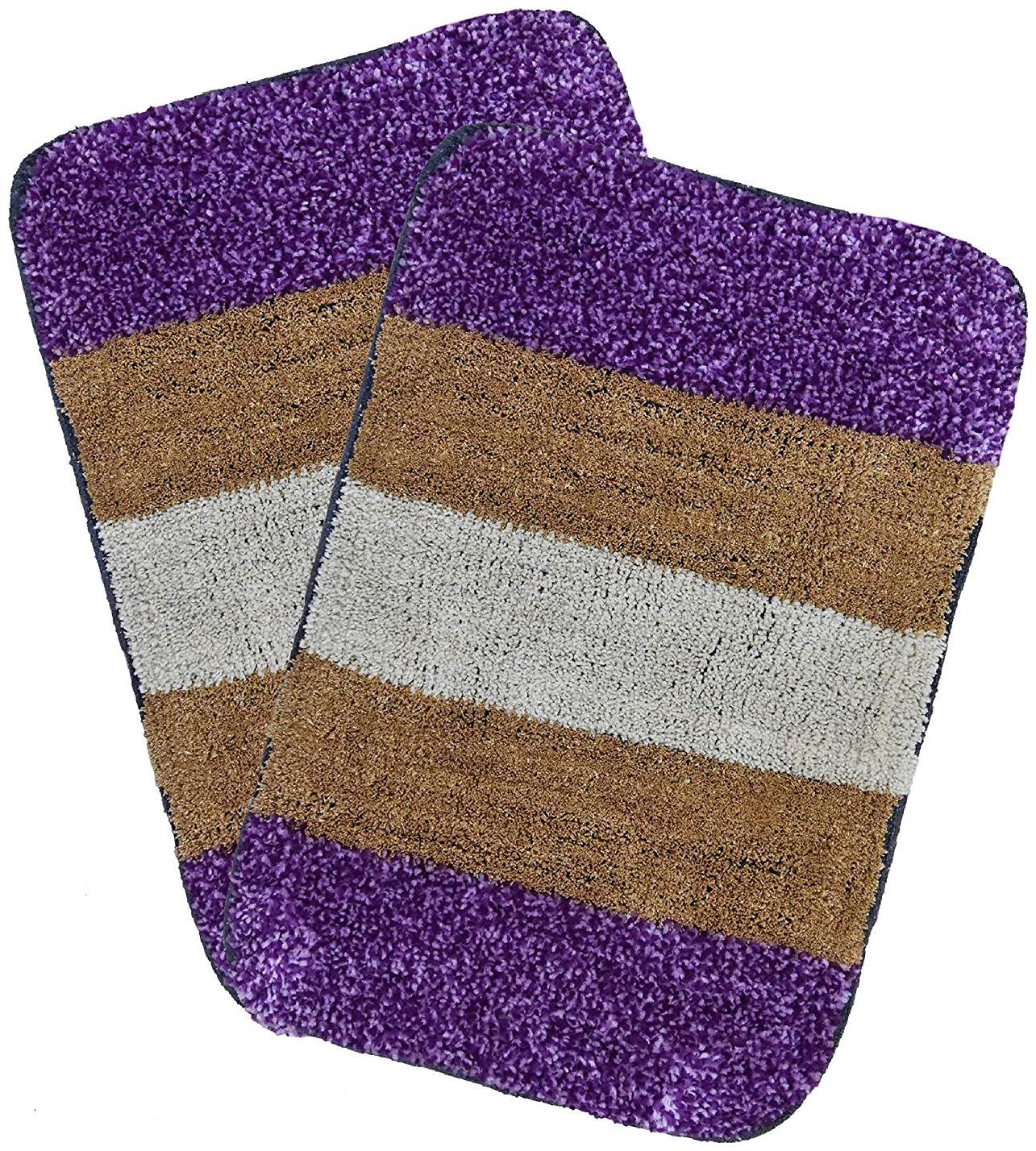 

Kridhay Natura Life Microfiber Machine Washable and Soft Bathmat (40x60 cm Brown) - Set of 2 pcs