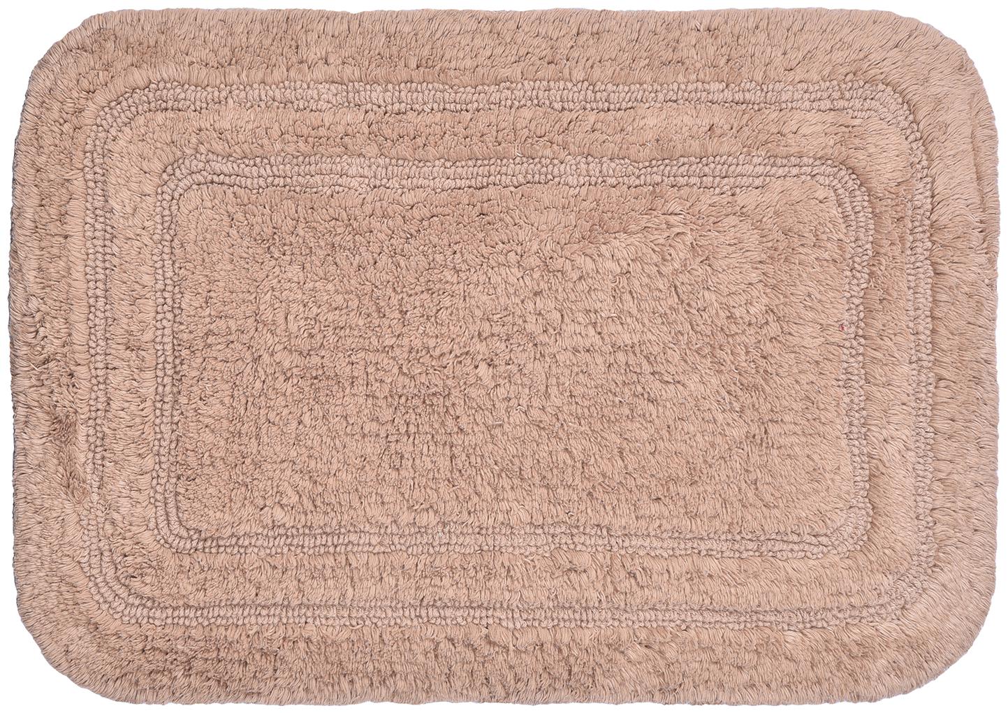 

Kridhay Natura Life Cotton Double Border Bath 100 Machine Washable Super Soft and Reversible bathmat (40 x 60 cm Brown)