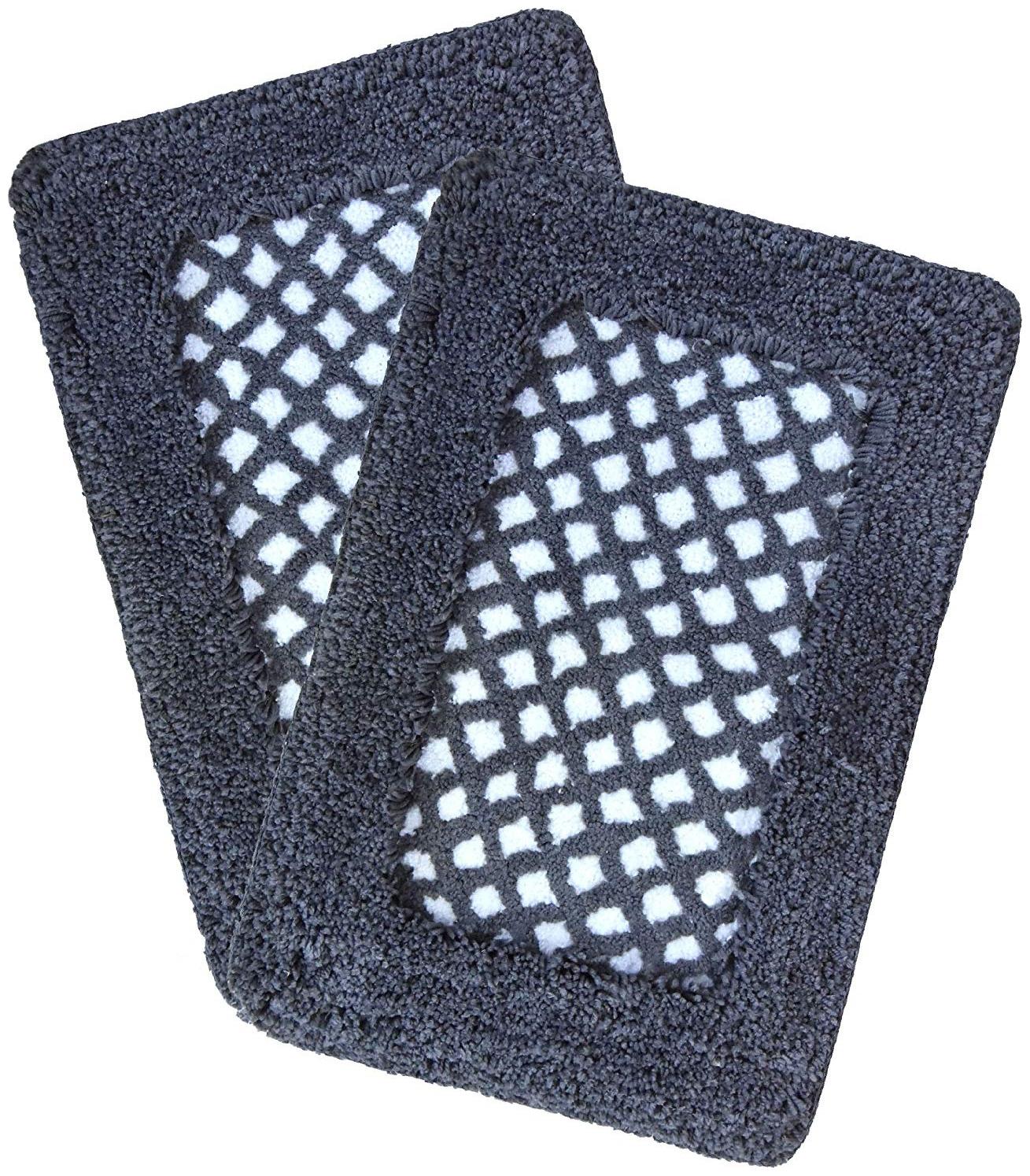 

Kridhay Natura Life Micro Diamond Bathmat 100 Machine Washable Anti-Skid and Super Soft bathmat (30X45 Cms Set of 2 pcs Charcoal)