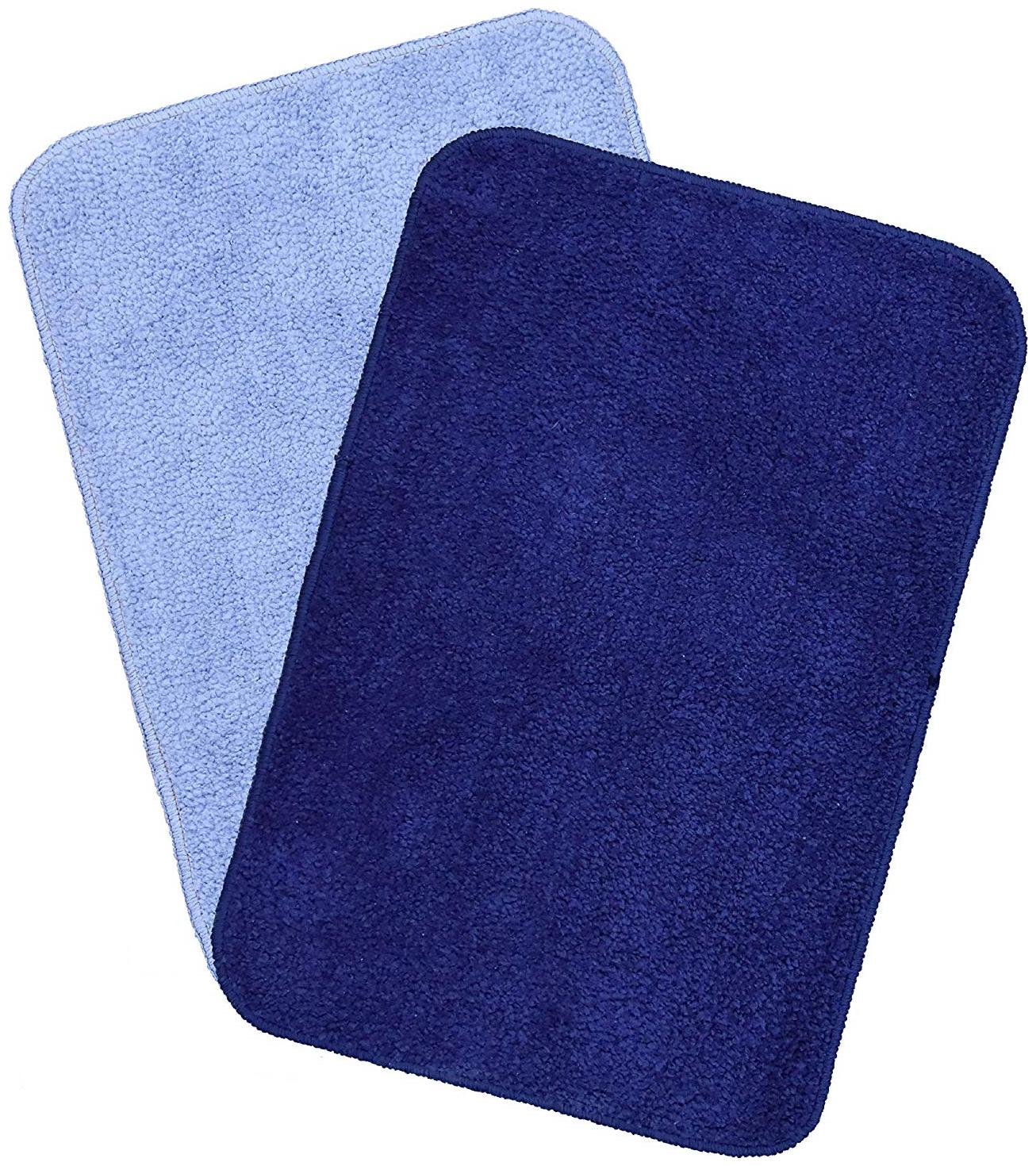

Kridhay Natura Life Micro Fiber Bathmat Set 100 Machine Washable and Super Soft bathmat (40 X 60 Cms Set of 2 pcs Navy Grey)