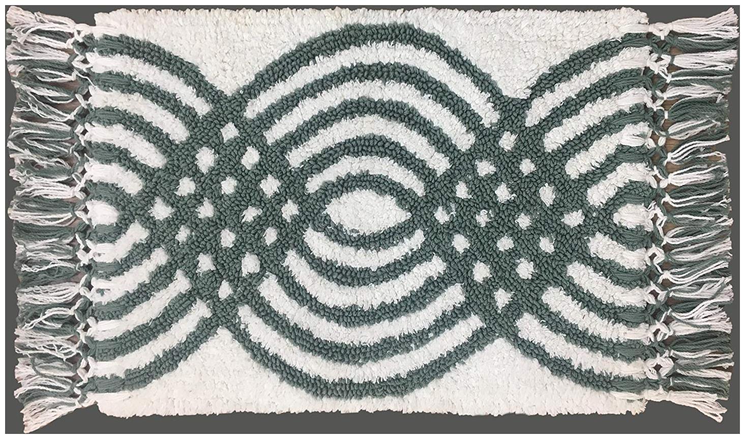 

Kridhay Natura Life Curve Designer Reversible 100 Machine Washable and Super Soft bathmat (Green)
