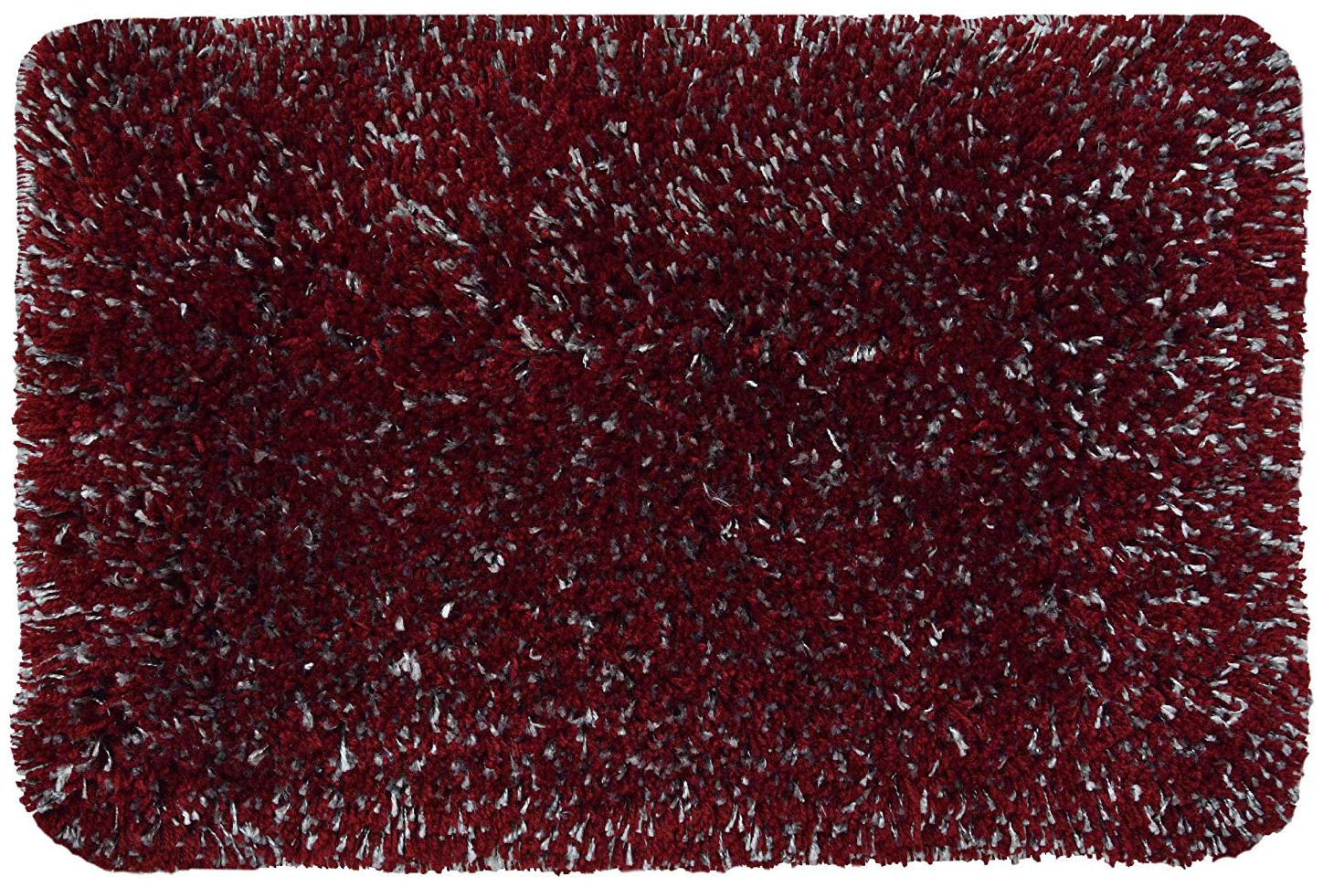 

Kridhay Natura Life Micro Poly Shag Double Shade 100 Machine Washable Super Soft Bathmat and Anti Skid Bathmat (Maroon and Charcoal)