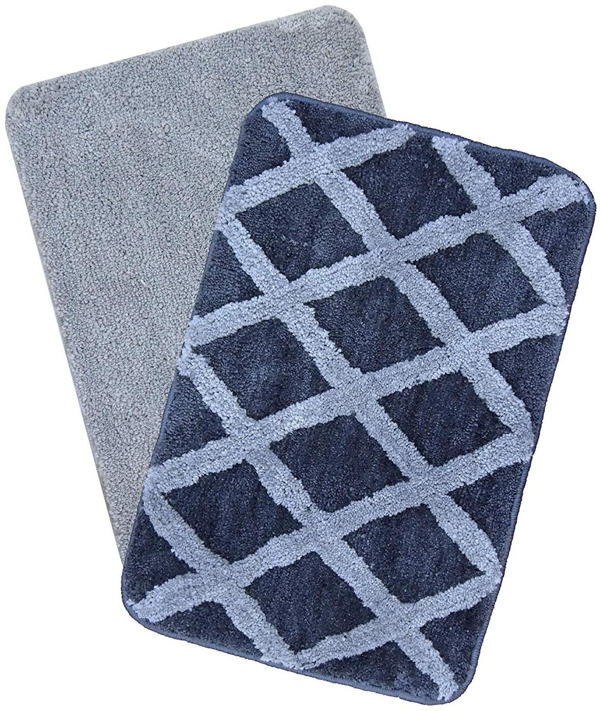 

Kridhay Natura Life Micro Fiber 100 Machine Washable Anti Skid and Super Soft bathmat (40X60 cms Set of 2 pcs) (Set8)