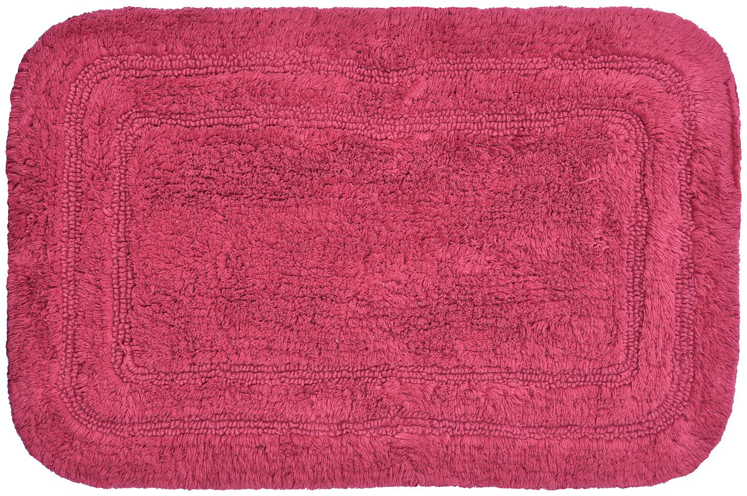 

Kridhay Natura Life Cotton Double Border Bath 100 Machine Washable Super Soft and Reversible bathmat (40 x 60 cm Maroon)