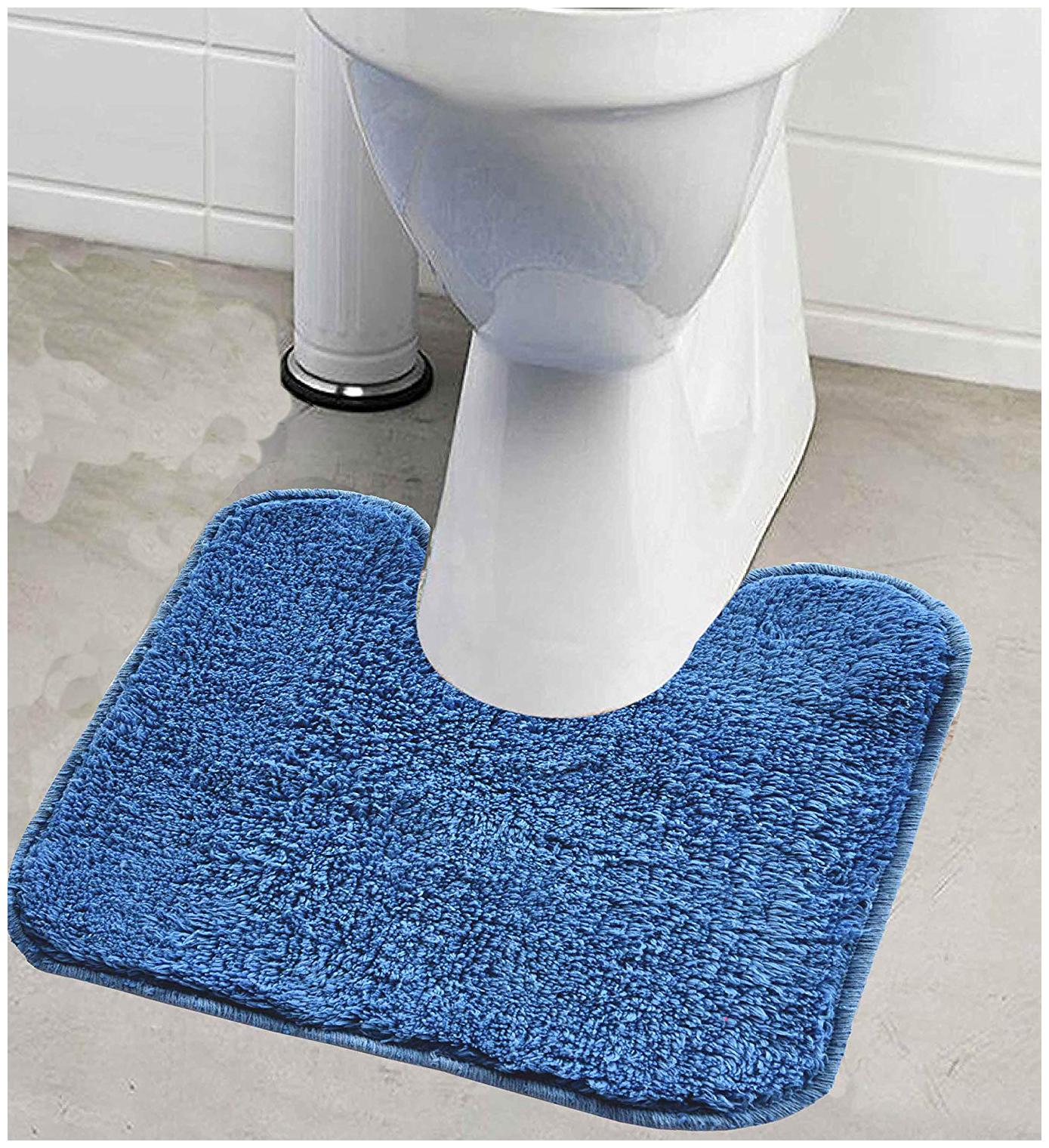 

Kridhay Natura Life Rubber Back Contour Machine Washable Bathmat 40X40 cm Royal Blue