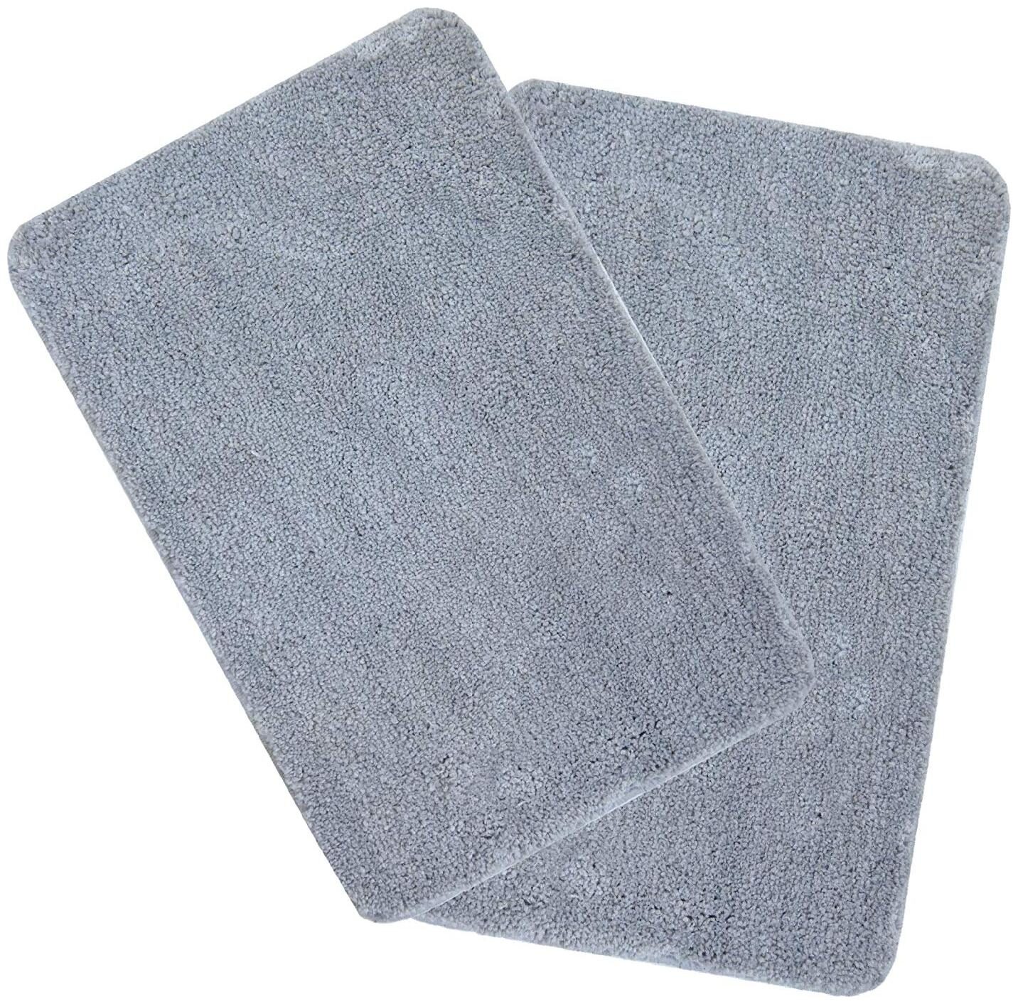 

Kridhay Natura Life Micro Fiber Bathmat 100 Machine Washable Anti-Skid and Super Soft bathmat (30X45 Cms Set of 2 pcs Grey)