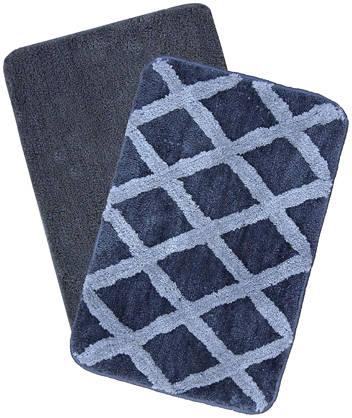 

Kridhay Natura Life Micro Fiber 100 Machine Washable Anti Skid and Super Soft bathmat (40X60 cms Set of 2 pcs) (Set7)