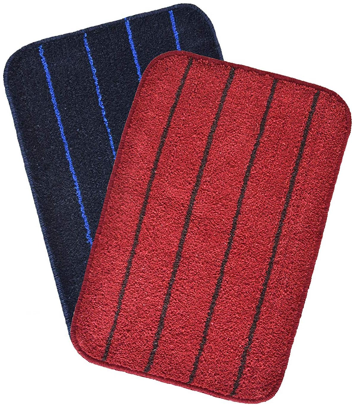 

Kridhay Natura Life Premium Quality Cotton Bathmat Anti-Skid and Super Soft bathmat (40X60 cms Set of 2 pcs) (Navy Maroon)