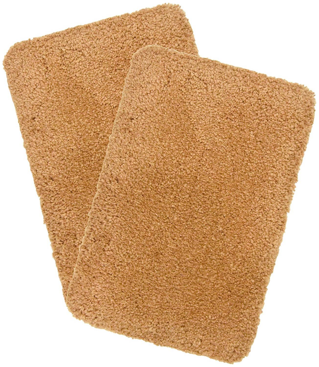 

Kridhay Natura Life Micro Shag Bathmat 100 Machine Washable Anti-Skid and Super Soft bathmat (30X45 Cms Set of 2 pcs Brown)