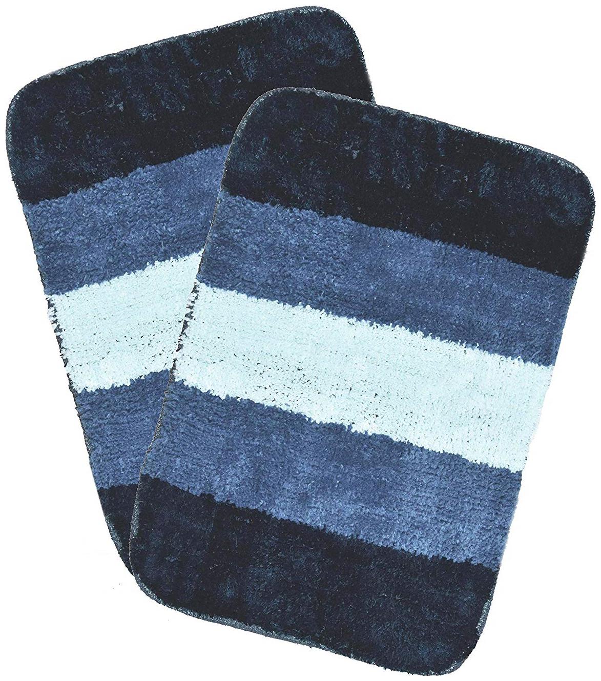 

Kridhay Natura Life Microfiber Machine Washable and Soft Bathmat (40x60 cm Blue) - Set of 2 pcs