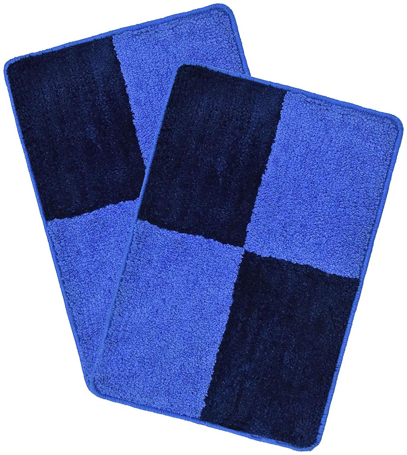 

Kridhay Natura Life Micro Patch Bathmat 100 Machine Washable Super Soft Quality Bathmat (Blue)