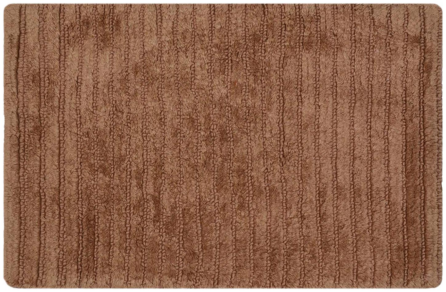 

Kridhay Natura Life Stripe Reversible 100 Machine Washable and Super Soft Bathmat (Brown)