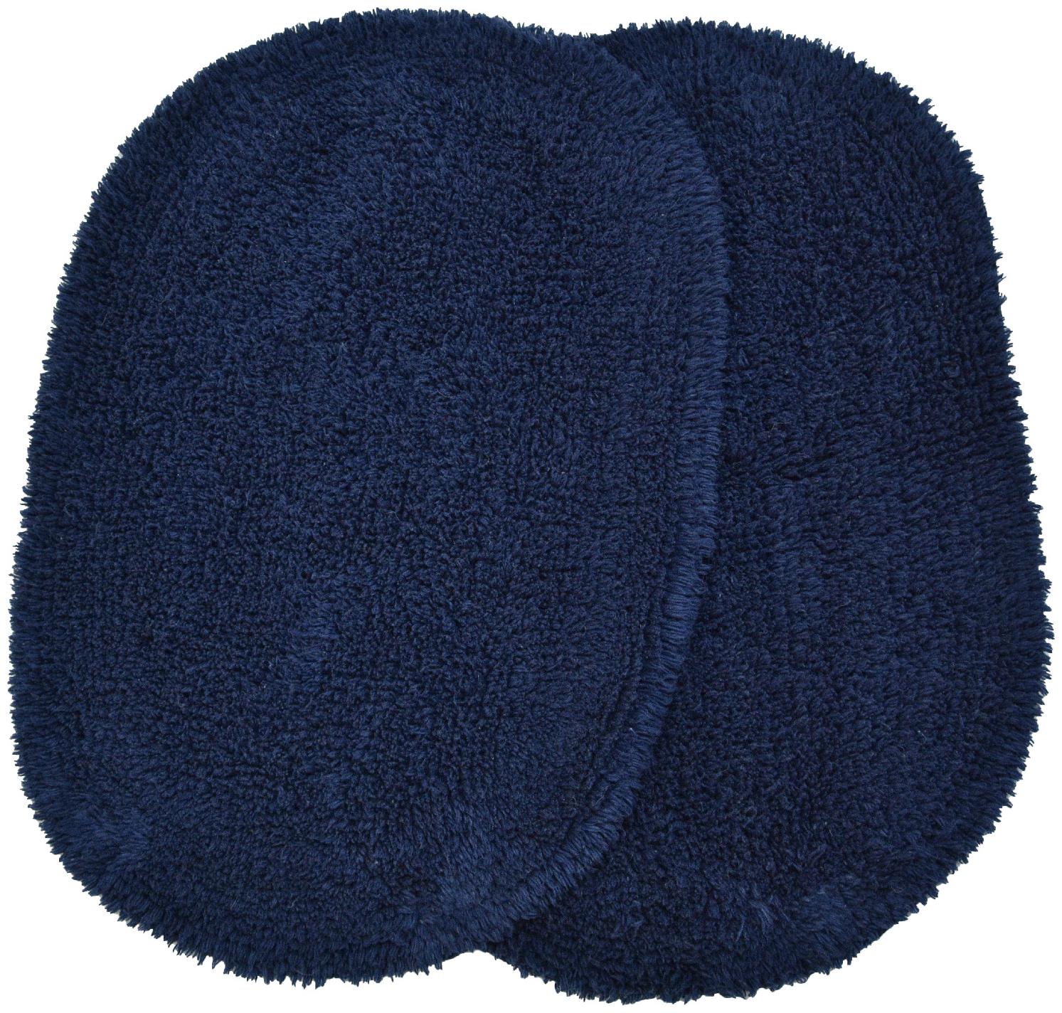 

Kridhay Natura Life Oval Cotton Bathmat 100 Machine Washable and Super Soft bathmat 2pcs Set- 40 X 60 cm Navy