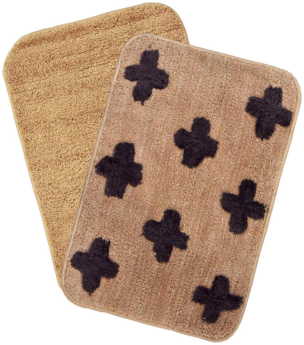 

Kridhay Natura Life Micro Fiber 100 Machine Washable Anti Skid and Super Soft bathmat (40X60 cms Set of 2 pcs) (Set6)