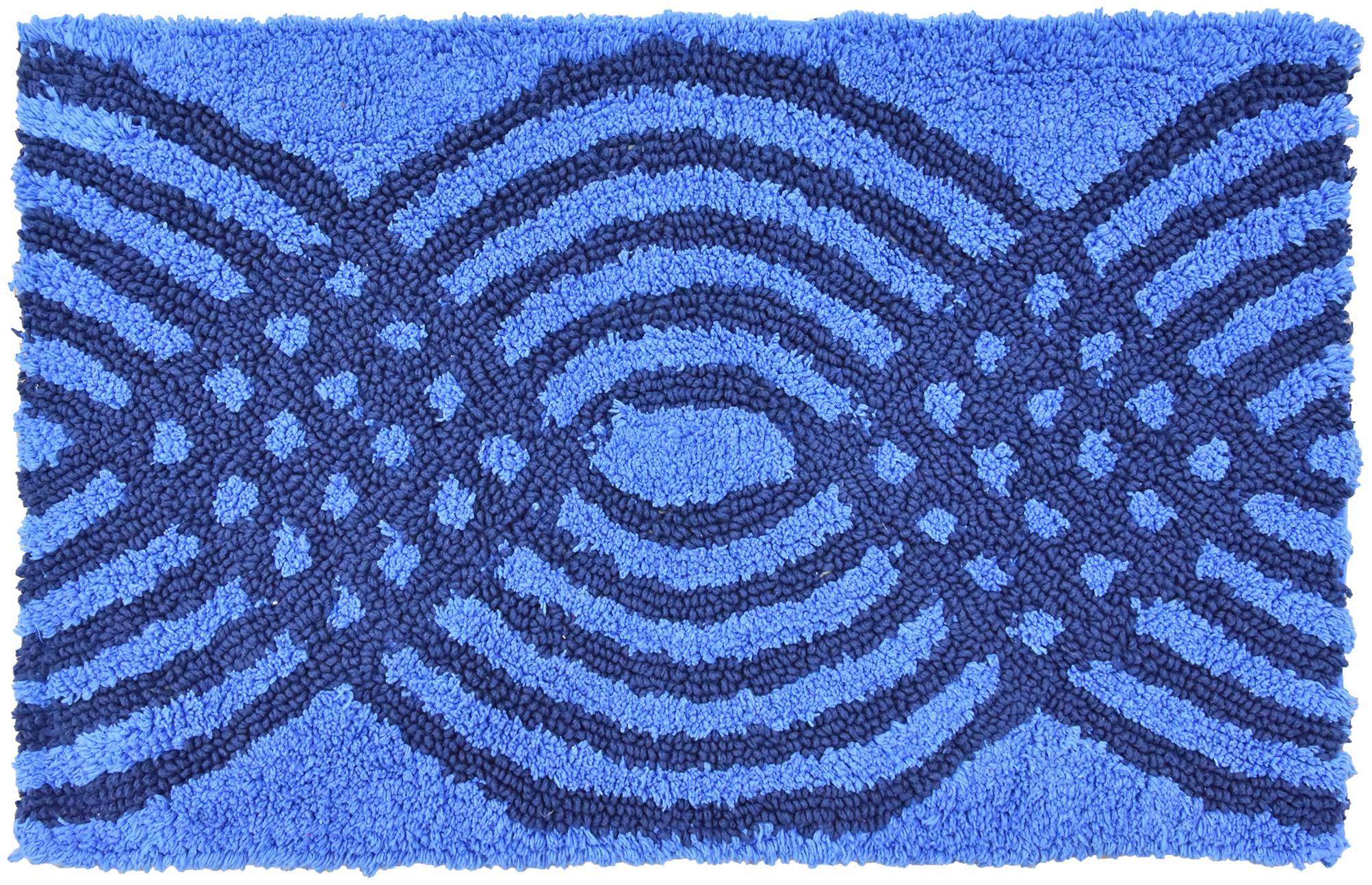 

Kridhay Natura Life Curve Designer Reversible 100 Machine Washable and Super Soft bathmat (40X60 cms Blue)