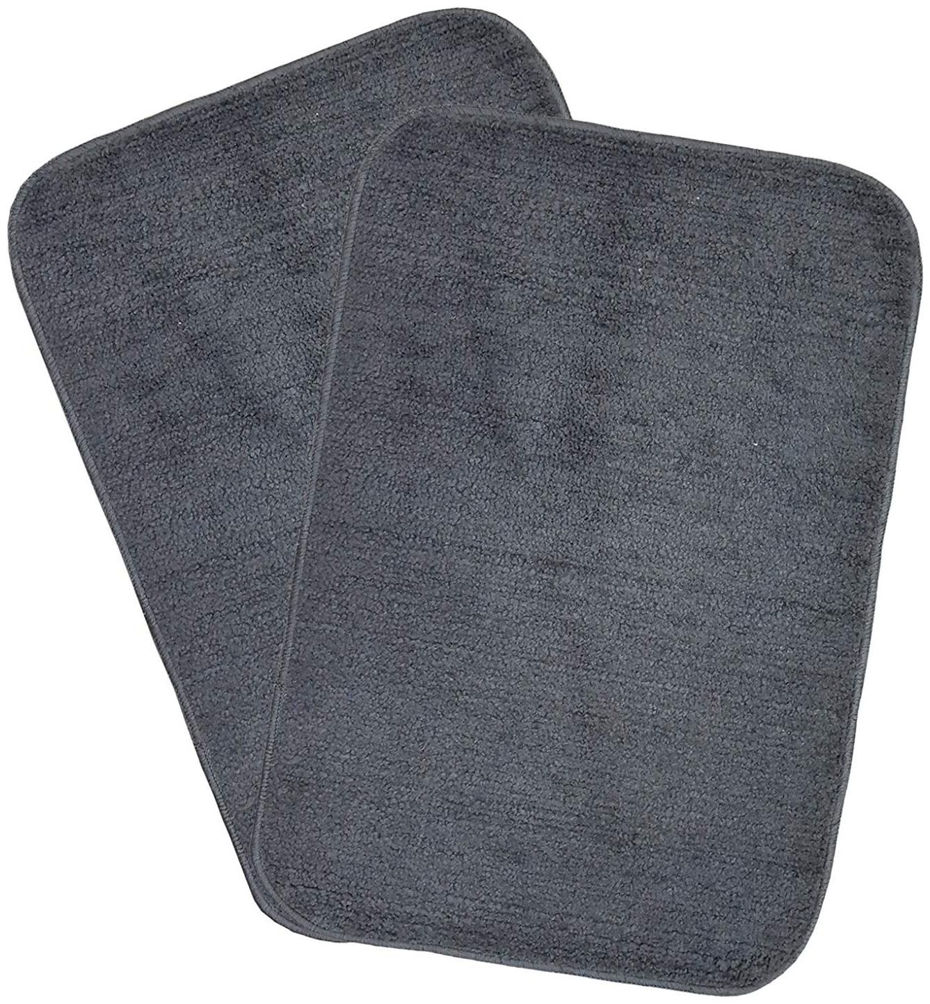 

Kridhay Natura Life Micro Low Shag 100 Machine Washable and Super Soft bathmat (40X60 cms Set of 2 pcs) (Charcoal)