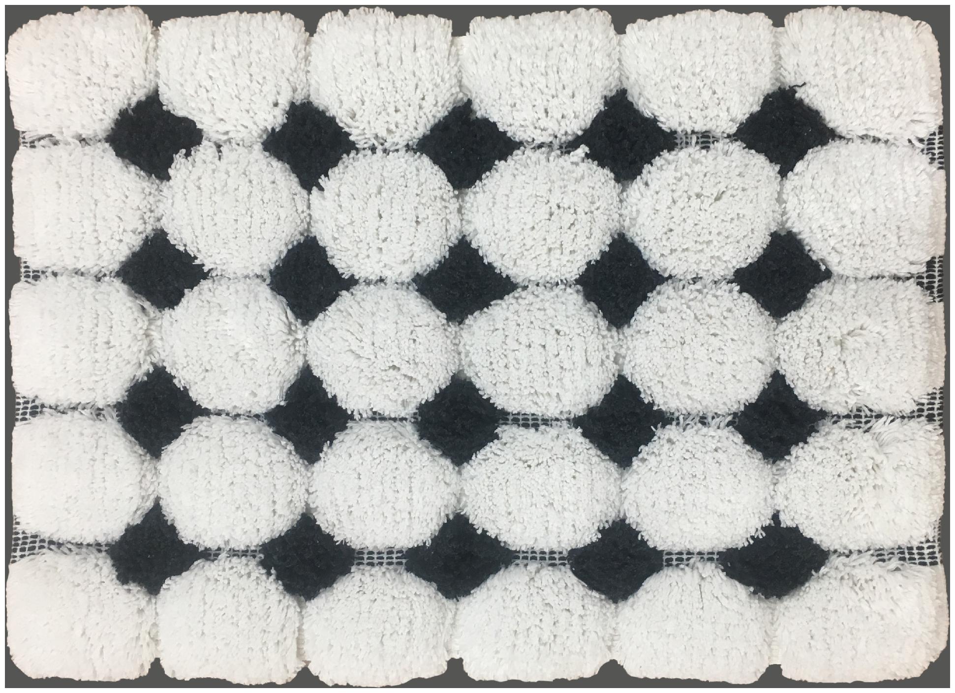 

Kridhay Natura Life Pom Pom 100 Cotton Machine Washable Soft bathmat (50X80 cms Black)