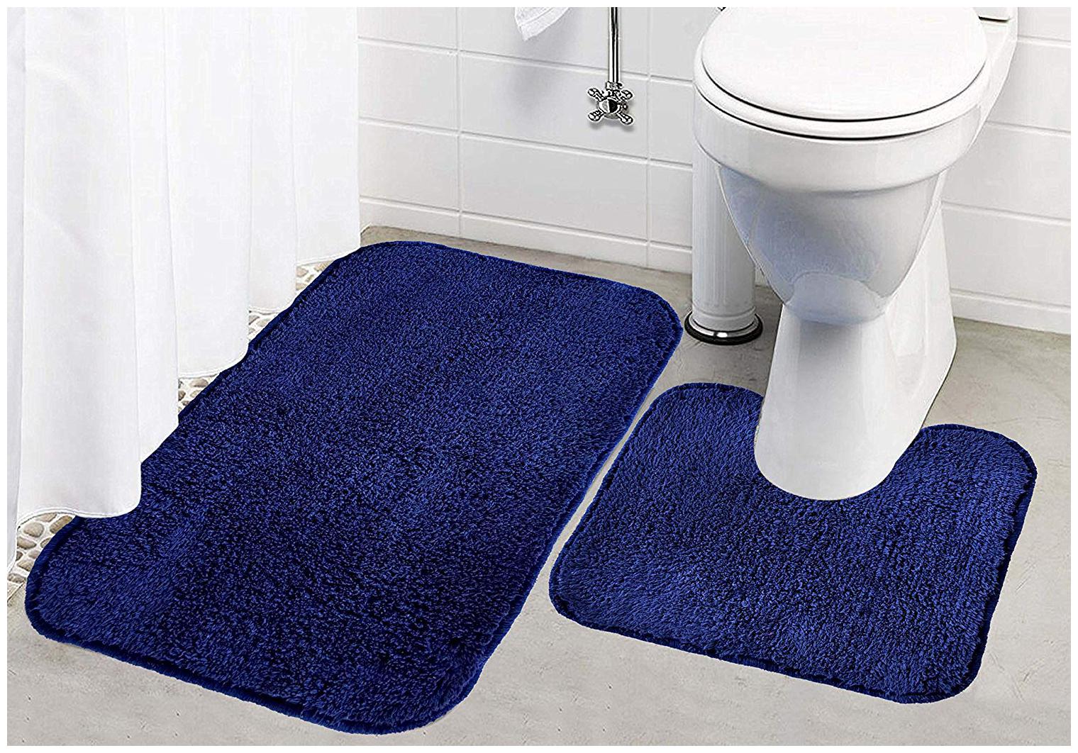

Kridhay Natura Life 2 Piece Cotton Contour Bathmat Set - 16 x24 Navy