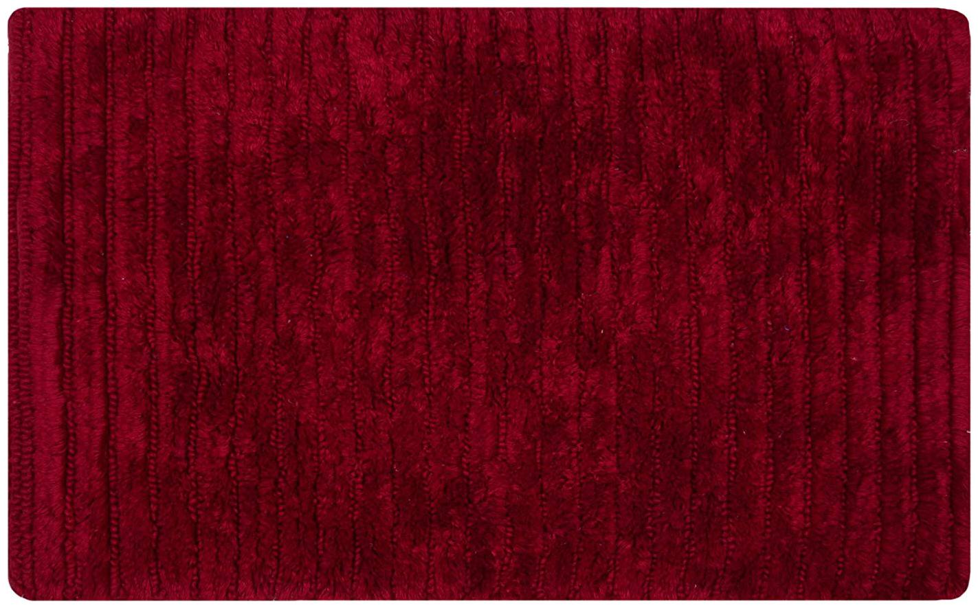 

Kridhay Natura Life Stripe Reversible 100 Machine Washable and Super Soft Bathmat (Maroon)